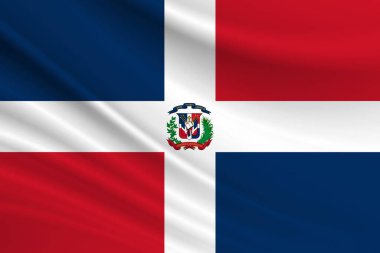 Dominik Cumhuriyeti bayrağı. Dominik Cumhuriyeti bayrağı kumaşı..