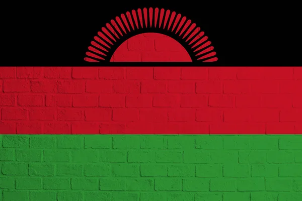 Bandera Malawi Textura Pared Ladrillo Bandera Malawi — Foto de Stock