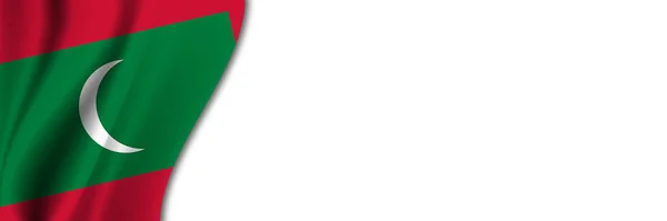 Maledivy Vlajka Bílém Pozadí Bílé Pozadí Místem Pro Text Blízkosti — Stock fotografie