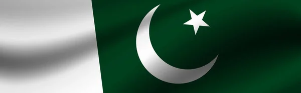 Banner Met Vlag Van Pakistan Stofstructuur Van Vlag Van Pakistan — Stockfoto