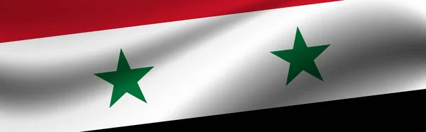 Bandeira Com Bandeira Síria Textura Tecido Bandeira Síria — Fotografia de Stock