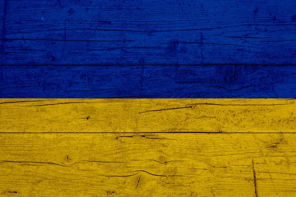 Bandeira Ucrânia Textura Madeira Bandeira Ucrânia — Fotografia de Stock