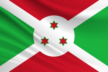 Burundi bayrağı. Burundi bayrağının kumaş dokusu.