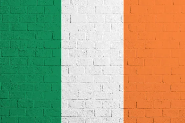 Flagge Von Irland Ziegelsteinwand Textur Der Flagge Von Irland — Stockfoto