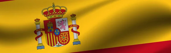 Banner with the flag of Spain Fabric texture of the flag of Spain.