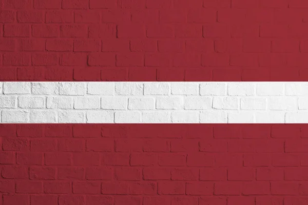 Flag Latvia Brick Wall Texture Flag Latvia — Zdjęcie stockowe