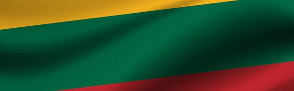 Banner Flag Lithuania Fabric Texture Flag Lithuania — Foto de Stock