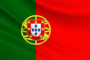 Flag of Portugal. Fabric texture of the flag of Portugal.