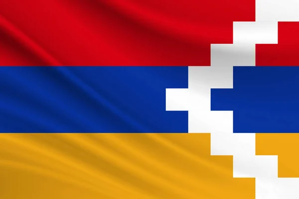 Flag Nagorno Karabakh Republic Fabric Texture Flag Nagorno Karabakh Republic — Fotografia de Stock