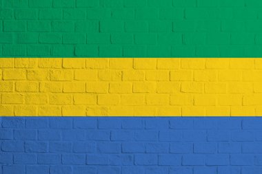 Flag of Gabon. Brick wall texture of the flag of Gabon.