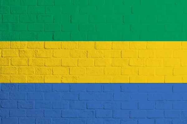 Flag Gabon Brick Wall Texture Flag Gabon — Fotografia de Stock