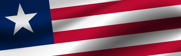 Banner Flag Liberia Fabric Texture Flag Liberia — Stock Photo, Image