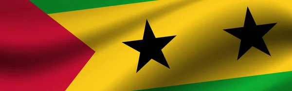 Banner Met Vlag Van Sao Tomé Principe Stofstructuur Van Vlag — Stockfoto