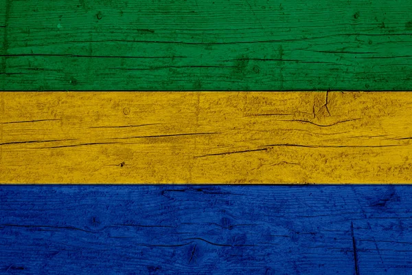 Vlag Van Gabon Houten Textuur Van Vlag Van Gabon — Stockfoto