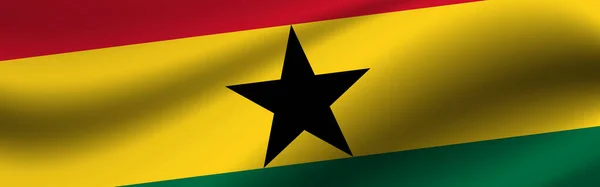 Banner Mit Der Flagge Ghanas Textur Der Flagge Von Ghana — Stockfoto