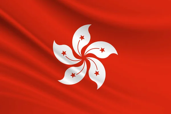 Flag Hong Kong Fabric Texture Flag Hong Kong — Stock Photo, Image