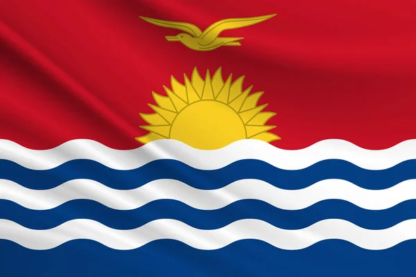 Bandeira Kiribati Textura Tecido Bandeira Kiribati — Fotografia de Stock