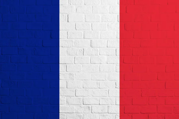 フランスの国旗 フランスの国旗のレンガの壁の質感 — ストック写真