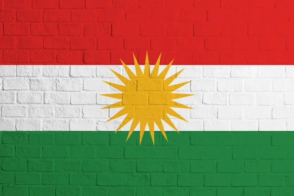 Bandiera Del Kurdistan Struttura Della Parete Mattoni Della Bandiera Del — Foto Stock