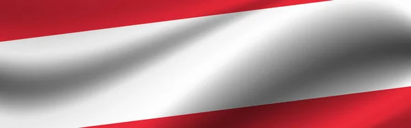 Baner Flagą Austrii Tekstura Tkaniny Flagi Austrii — Zdjęcie stockowe