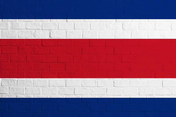 Σημαία Της Κόστα Ρίκα Τούβλο Τοίχο Υφή Της Σημαίας Της — Φωτογραφία Αρχείου