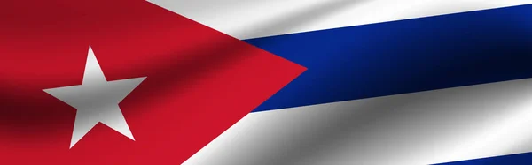 Banner Med Flagga Kuba Tyg Konsistens Flagga Kuba — Stockfoto