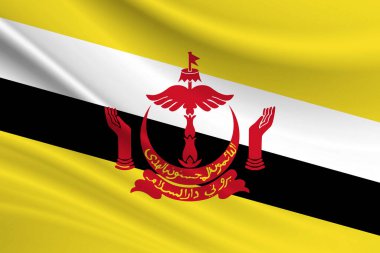 Brunei bayrağı. Brunei bayrağının kumaş dokusu.