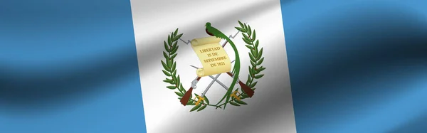 Banner Σημαία Της Γουατεμάλας Ύφασμα Της Σημαίας Της Γουατεμάλας — Φωτογραφία Αρχείου