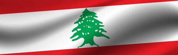 레바논의 국기를 내걸었습니다 레바논의 국기의 — 스톡 사진