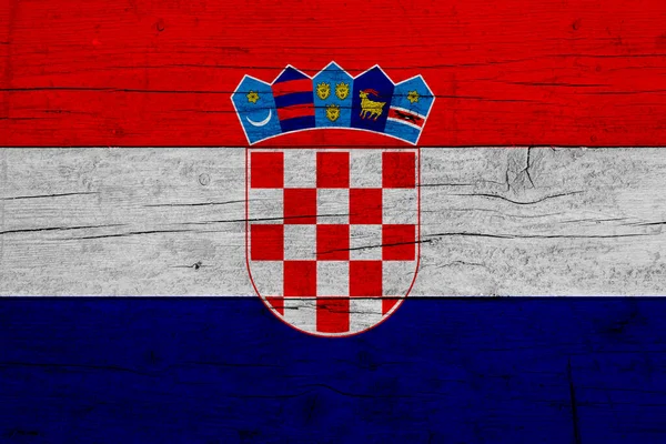 克罗地亚国旗 克罗地亚国旗的木制纹理 — 图库照片