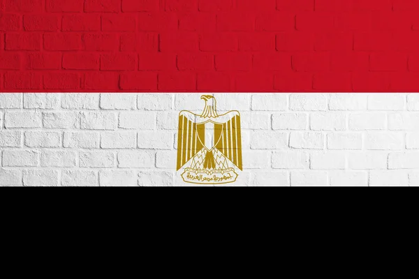 Flagge Von Ägypten Ziegelsteinwand Textur Der Flagge Von Ägypten — Stockfoto