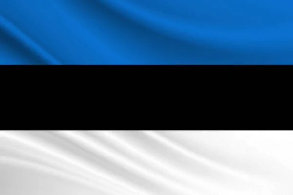 Bandeira Estónia Textura Tecido Bandeira Estónia — Fotografia de Stock