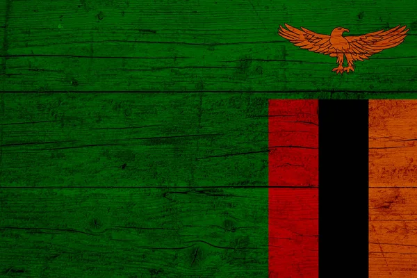 Vlag Van Zambia Houten Textuur Van Vlag Van Zambia — Stockfoto