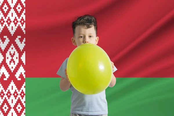 Beyaz Rusya Çocuk Günü Beyaz Çocuk Beyaz Rusya Bayrağının Arka — Stok fotoğraf