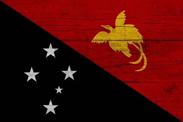 パプアニューギニアの旗 パプアニューギニアの国旗の木の質感 — ストック写真