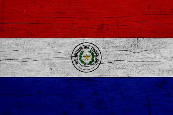 Paraguays Flagga Trä Struktur Flagga Paraguay — Stockfoto