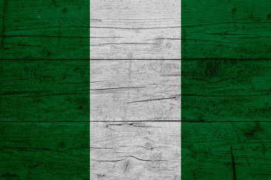 Nijerya bayrağı. Nijerya bayrağının ahşap dokusu.