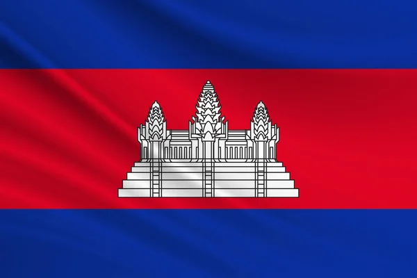 Bandeira Camboja Textura Tecido Bandeira Camboja — Fotografia de Stock