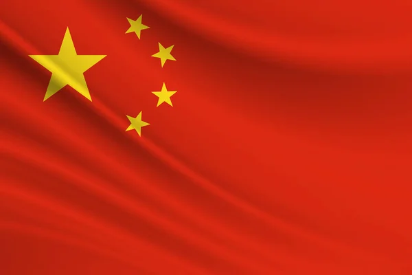 Флаг Китайской Народной Республики Ткань Флага Китайской Народной Республики — стоковое фото