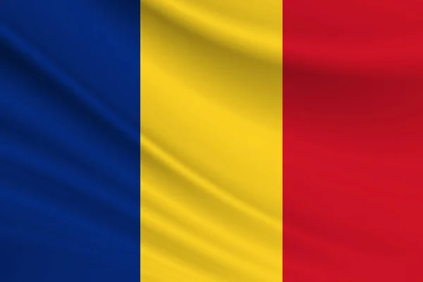 Bandera Rumania Textura Tela Bandera Romania — Foto de Stock