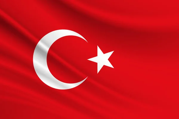 Vlag Van Turkije Stofstructuur Van Vlag Van Turkije — Stockfoto