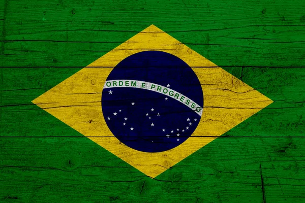 Flag Brazil Wooden Texture Flag Brazil — Stock Photo, Image