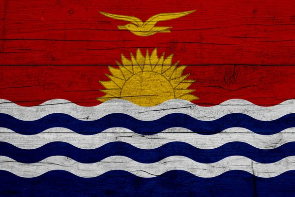 Bandera Kiribati Textura Madera Bandera Kiribati — Foto de Stock