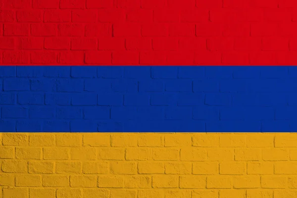Bandeira Arménia Textura Parede Tijolo Bandeira Armênia — Fotografia de Stock