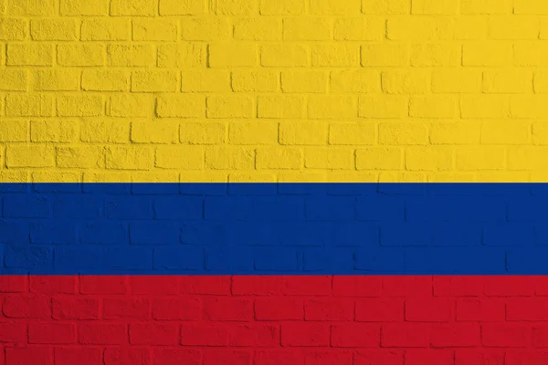 Bandera Colombia Textura Pared Ladrillo Bandera Colombia — Foto de Stock