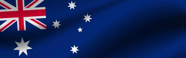 Banner Med Australiens Flagga Tygstruktur För Australiens Flagga — Stockfoto
