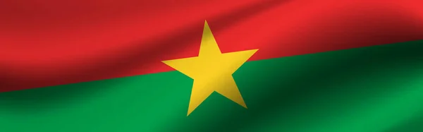 Burkina Faso Bayrağı Taşıyan Pankart Burkina Faso Bayrağının Kumaş Dokusu — Stok fotoğraf
