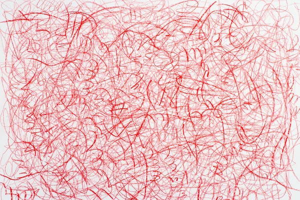 Kırmızı Pastel karalamalar beyaz kağıt üzerinde 