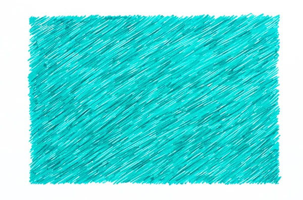 Turquoise marker doodles on white paper background — Stock Photo, Image