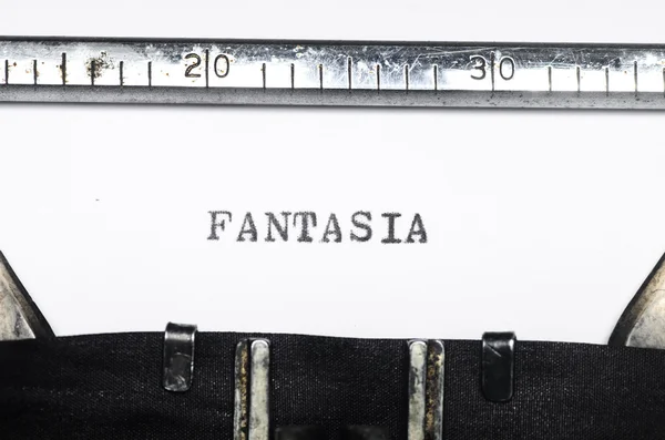 Palabra fantasia mecanografiada en máquina de escribir — Foto de Stock